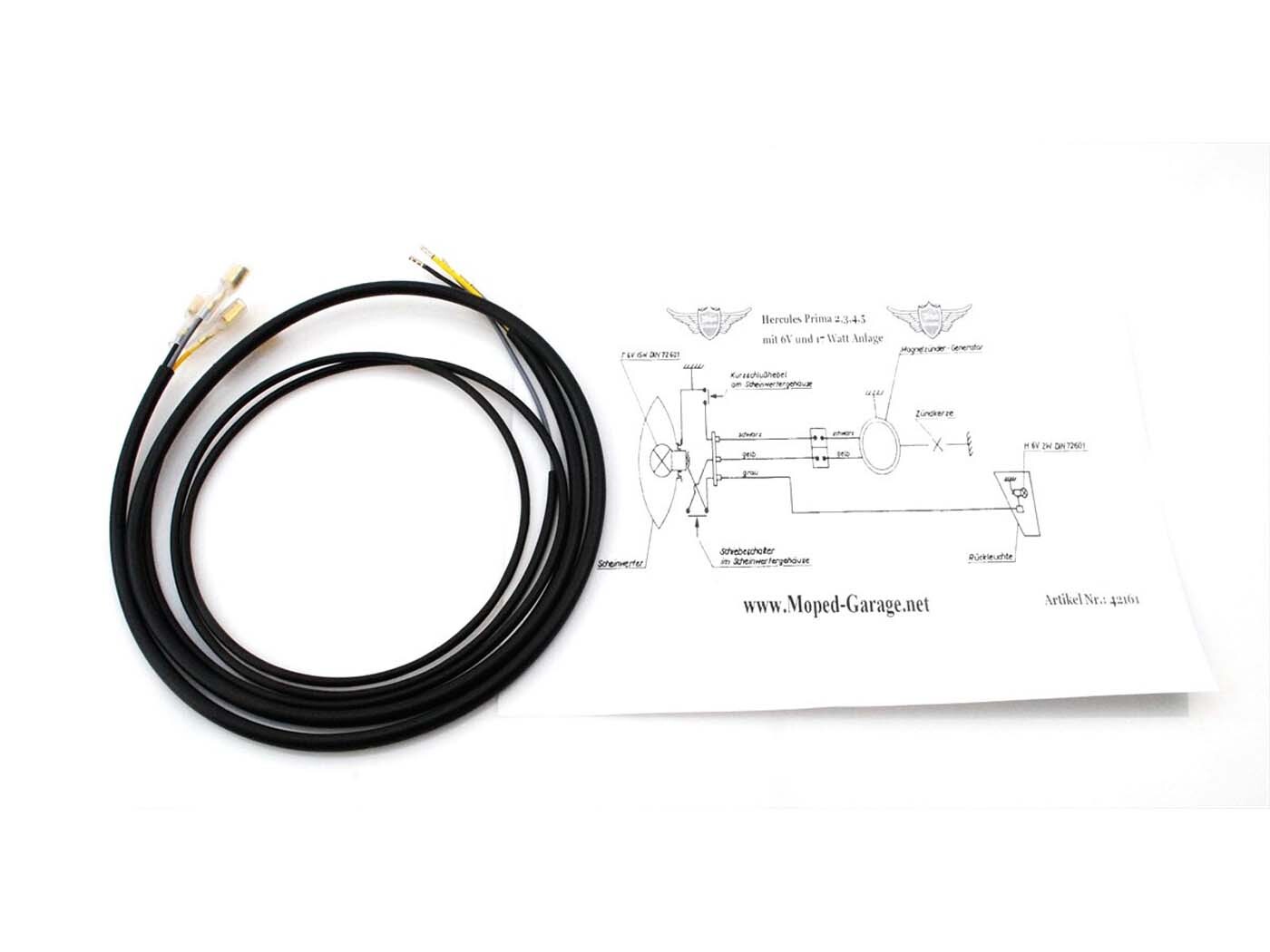 MOGA Kabelový svazek 6V 17W černý pro Hercules Prima 2, 3, 4, 5