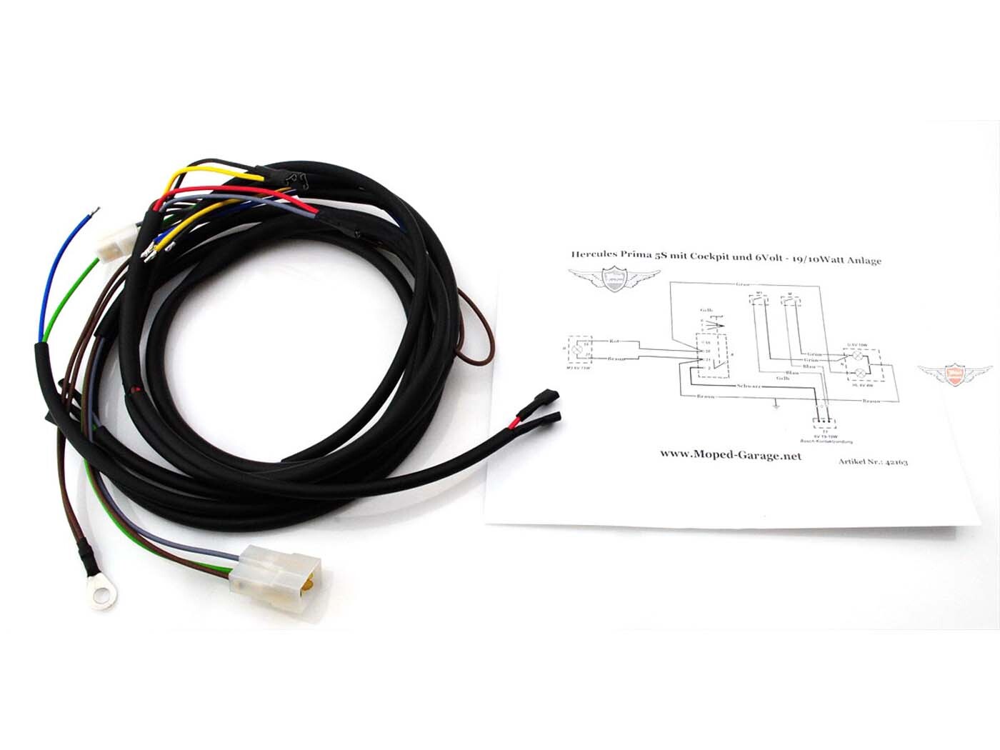 Diverse / Import Kabelový svazek 6 V 19/10 W černý pro Hercules, Prima 5S