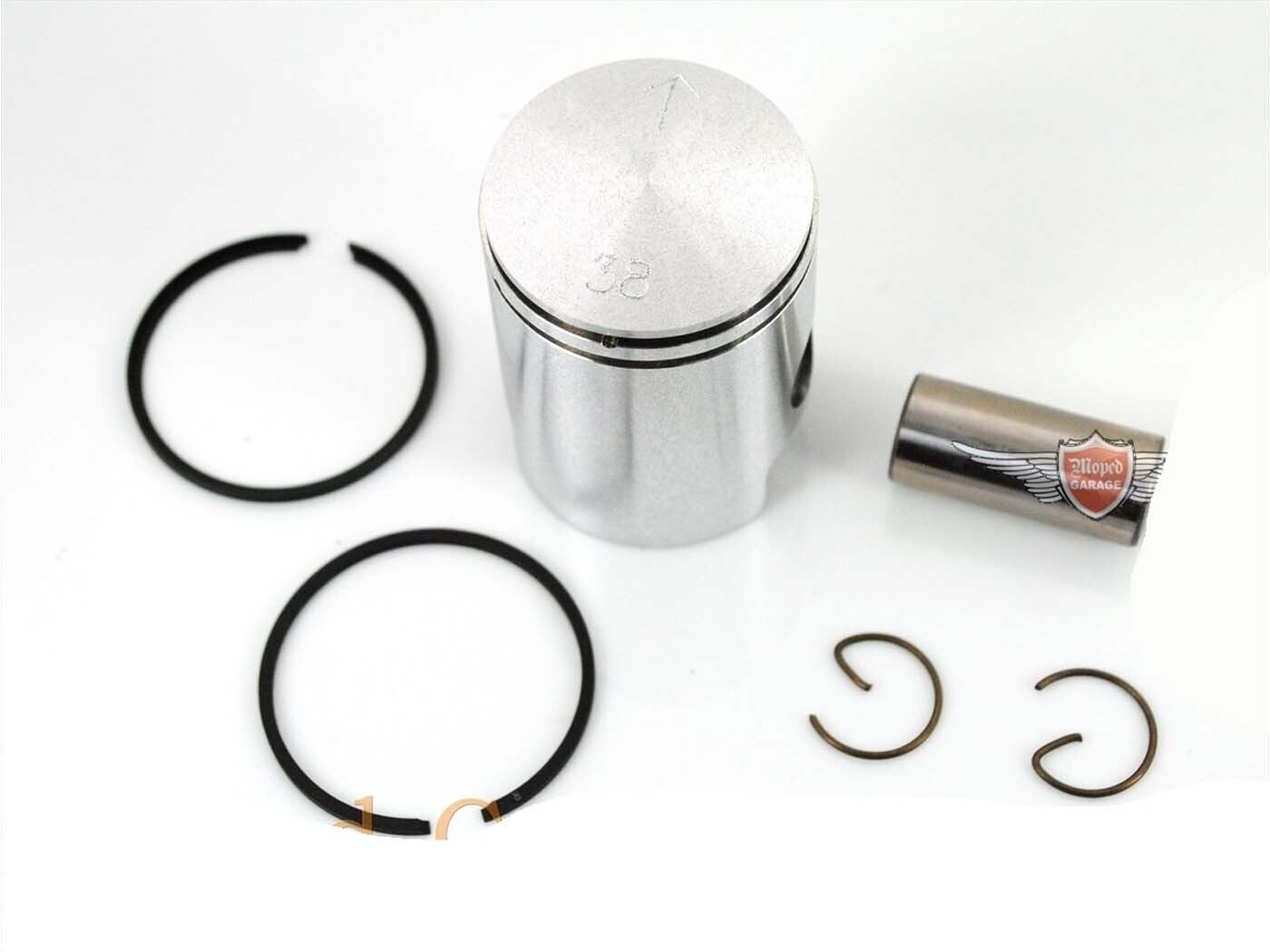 Diverse / Import Pístní sada hliníková 38 mm s pístními kroužky a 14 mm pístním čepem pro Sachs 50 S 501, Hercules K 50, KX, GT, GX, Supra, DKW, KTM