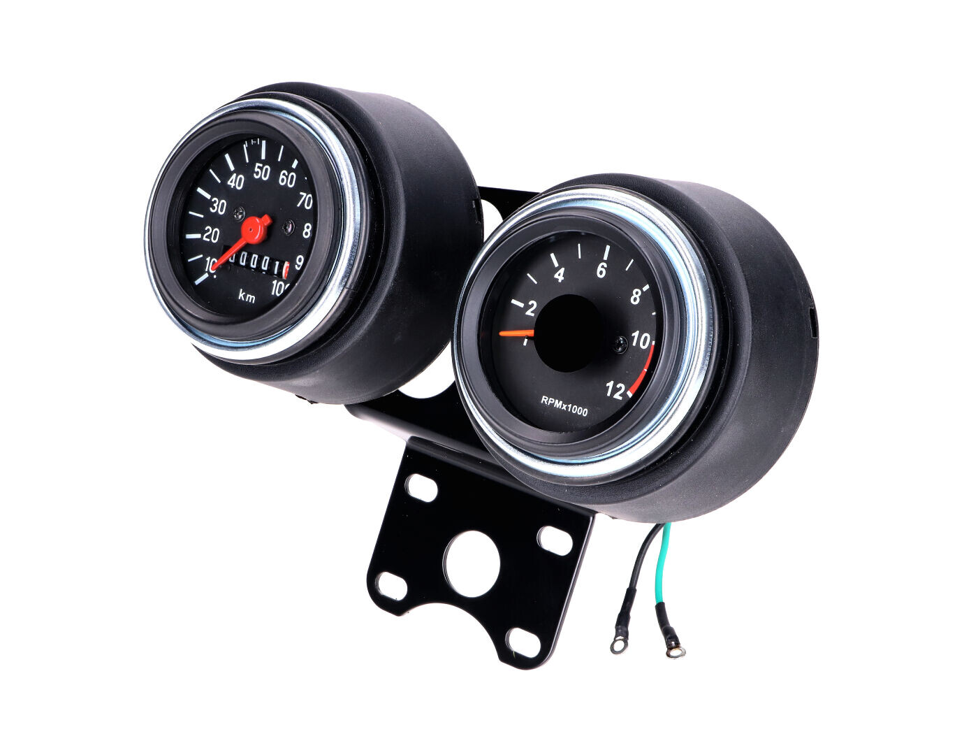 NTS Parts Palubní deska / kokpit s rychloměrem a otáčkoměrem 60 mm pro Zündapp KS, GTS, C 50 Sport, Puch M50