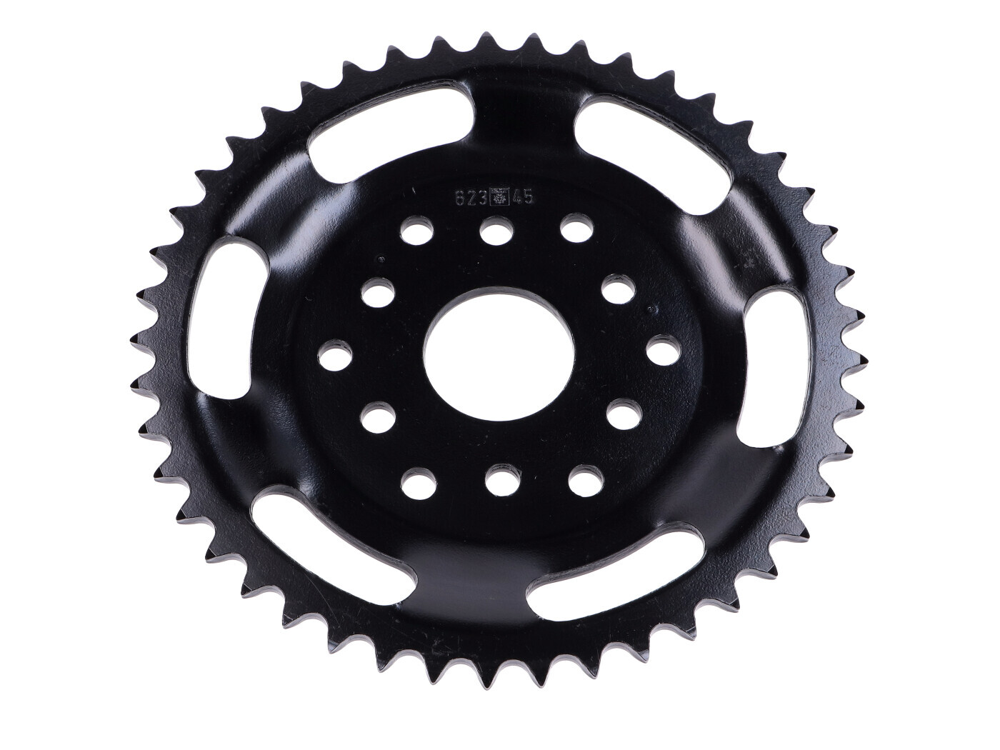 Rozeta Esjot ocelová 45 zubů černá pro Puch Pionier, KTM, Hercules, Puch, Zündapp