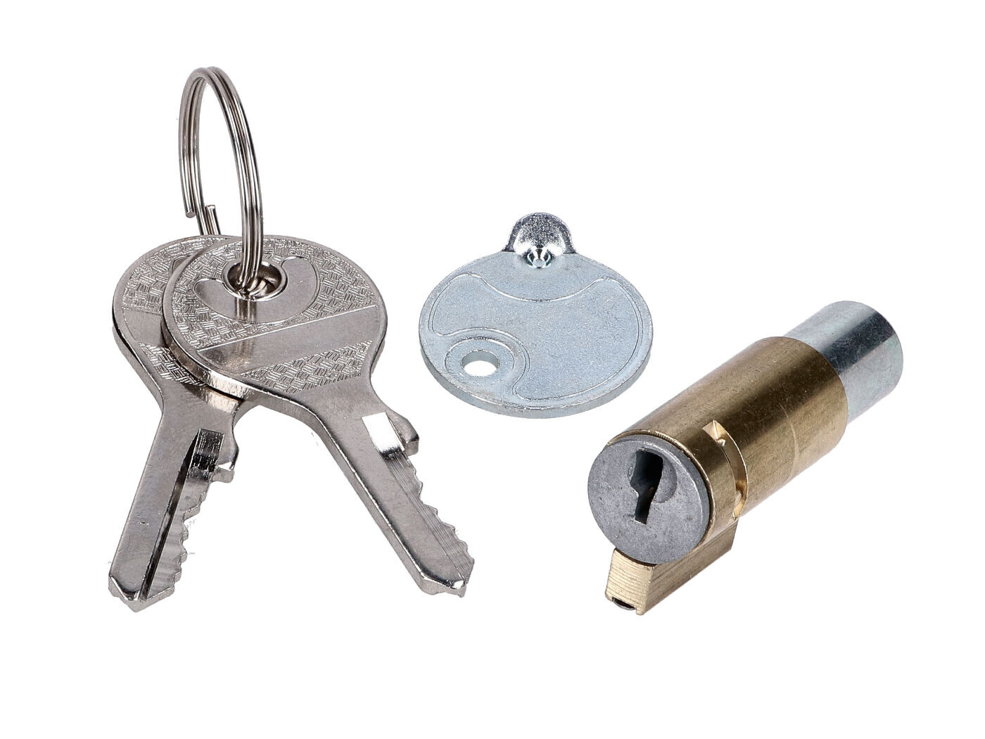 OEM Standard Mosazný zámek řízení 12 mm se 2 klíči a krytkou pro Kreidler Florett K 54, Flory, Zündapp, Hercules