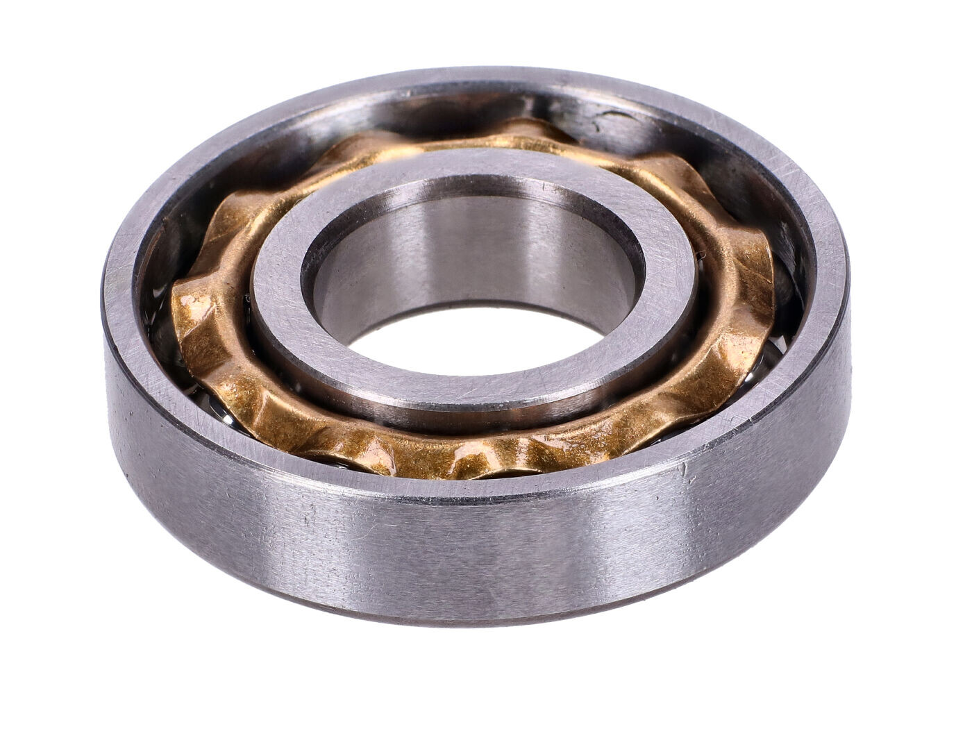 NTS Parts Mosazná klec ložiska klikové hřídele E 15 pro Sachs, 50/AM A, AM B, AMA X, AMAL I, SF, A S, Hercules, 217, 219, 220, 221, P 1, HR, MF, MP, Miele, DKW, Göricke, Gritzner