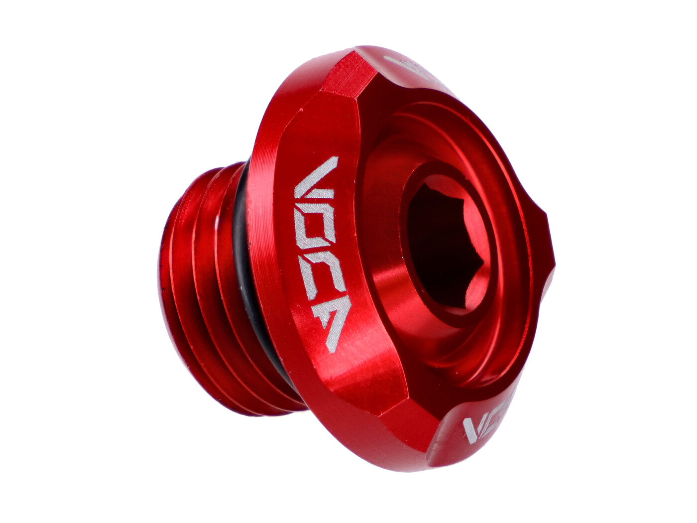 Zátka olejového plnicího otvoru Voca Racing M14x1.5mm červená pro Minarelli horizontal