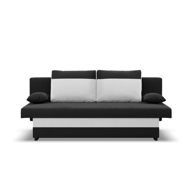 Pohovka NOLA rozkládací, černá / bílá