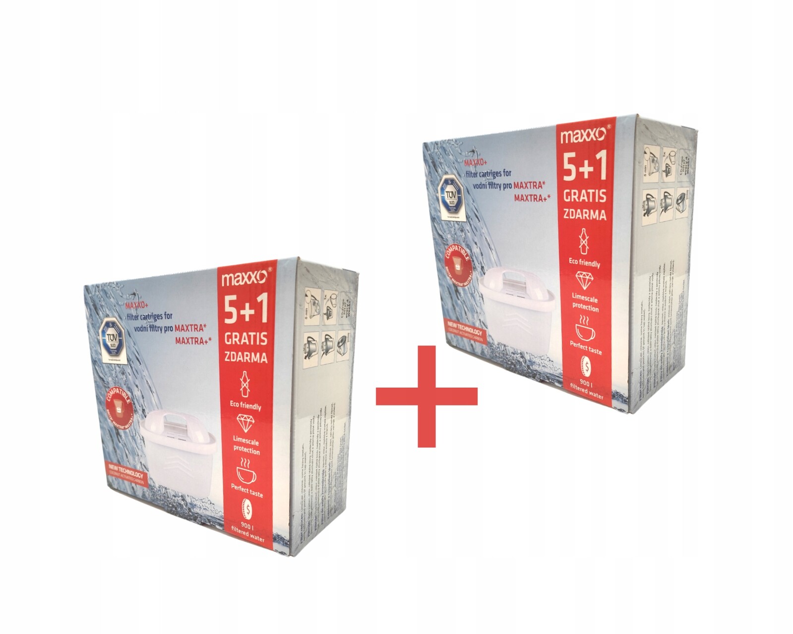 Vodní filtry Maxxo+ kompatibilní s Brita Maxtra/Maxtra+, až 1800L, 12 kusů