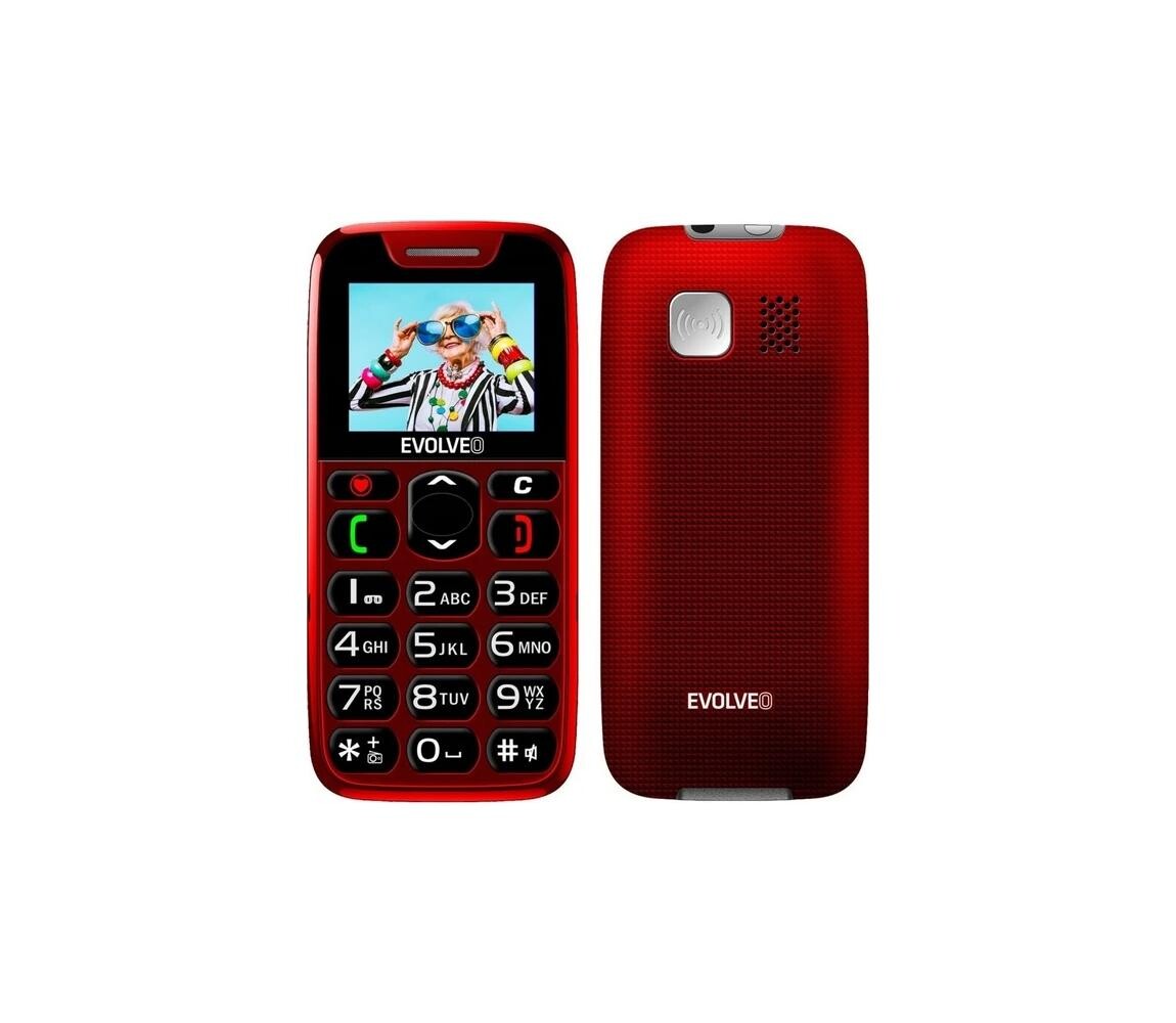 Evolveo - EasyPhone, mobilní telefon pro seniory, červený EP-501-RD