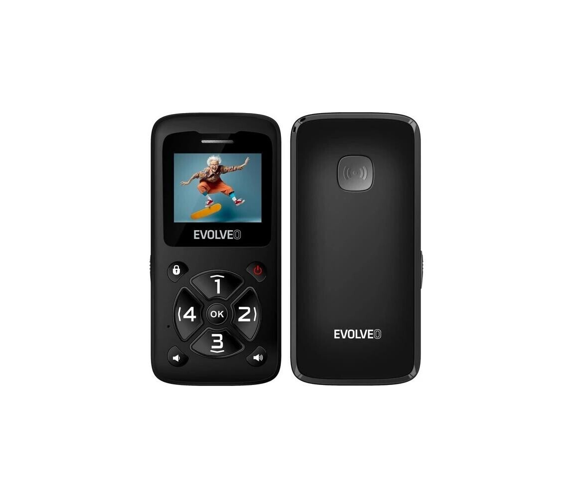 Evolveo - EasyPhone ID, mobilní telefon pro seniory, černý EP-400-IDB