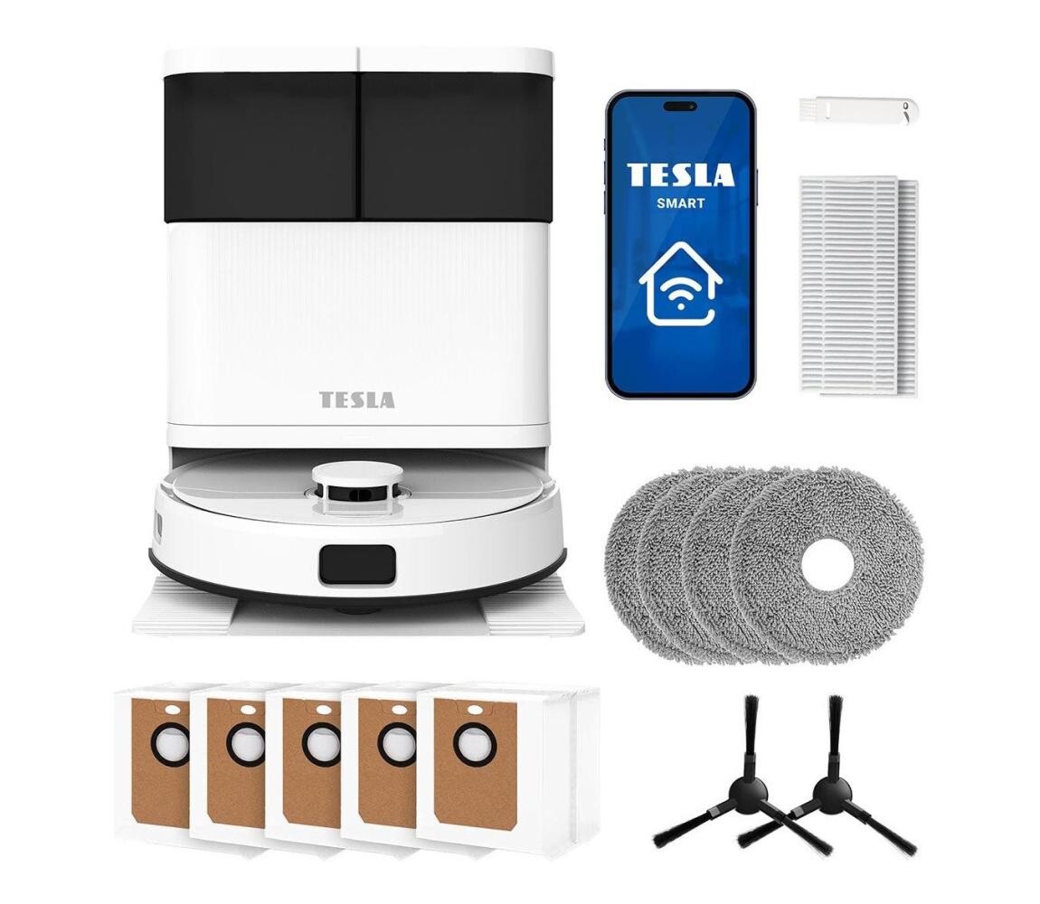 TESLA Electronics RoboStar - Chytrý robotický vysavač 3v1 5200 mAh Wi-Fi bílá ROBIQ900UWHT
