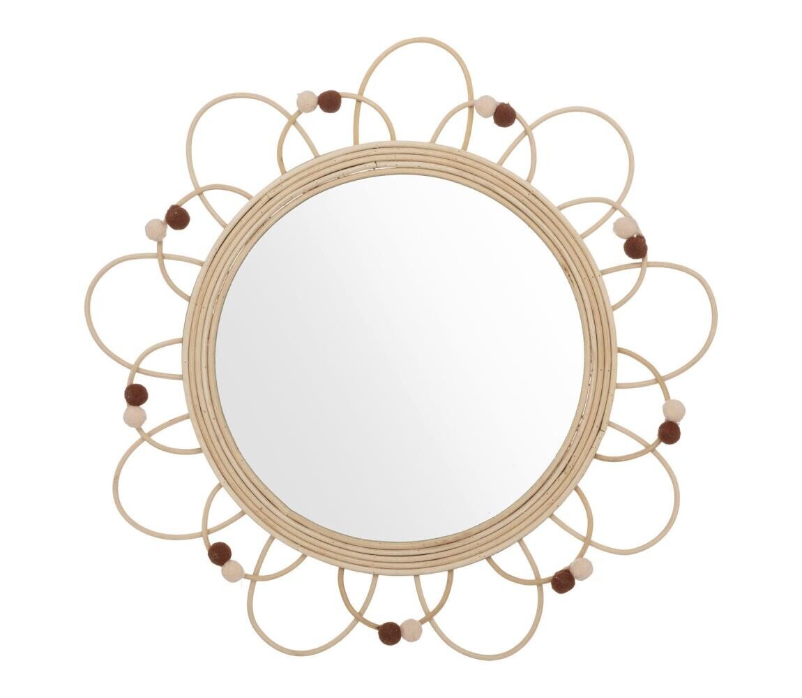 Atmosphera - Dětské nástěnné zrcadlo CAMPAIN pr. 38 cm ratan 188218