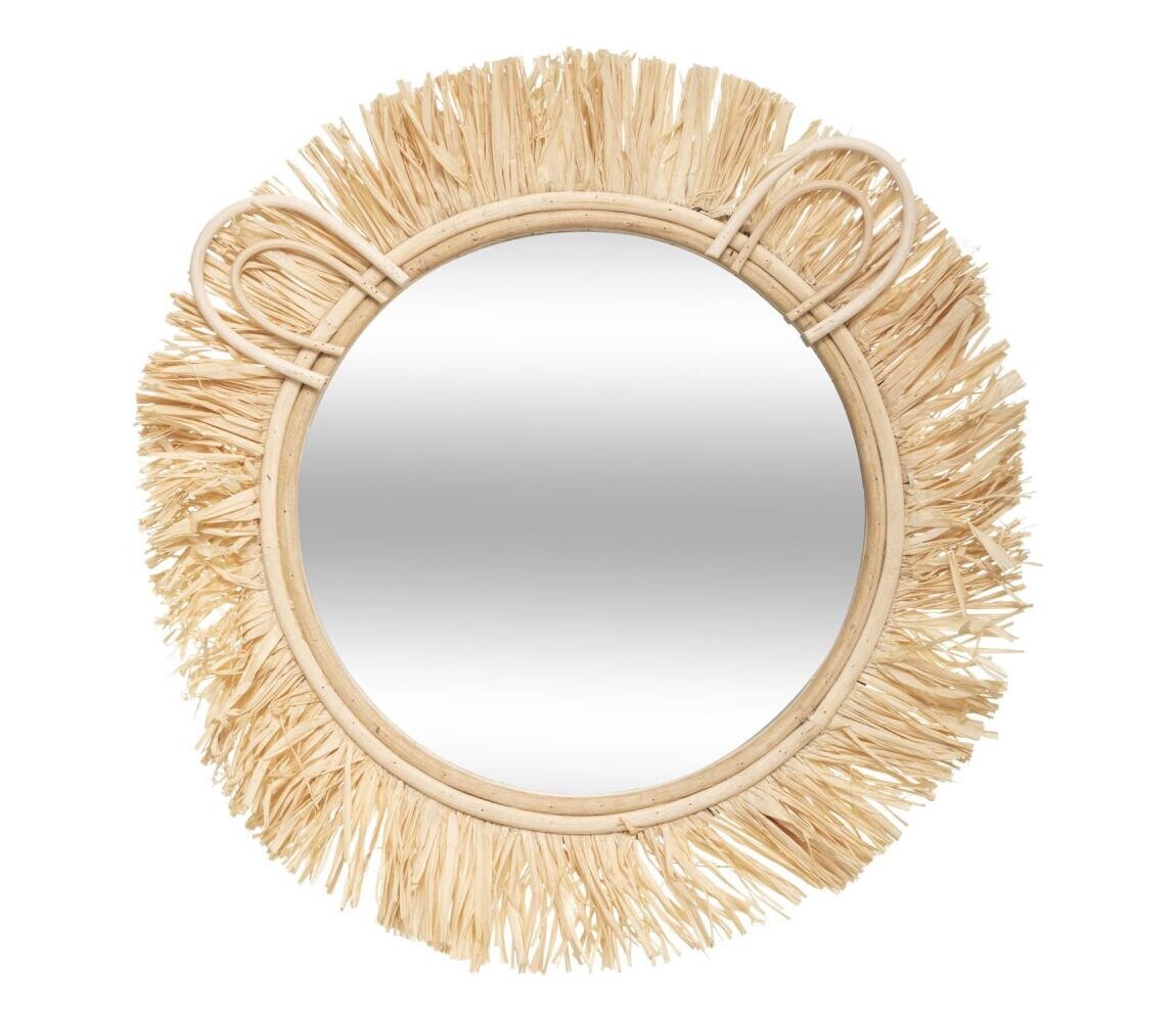 Atmosphera - Dětské nástěnné zrcadlo LION pr. 38 cm ratan/rafie 174135