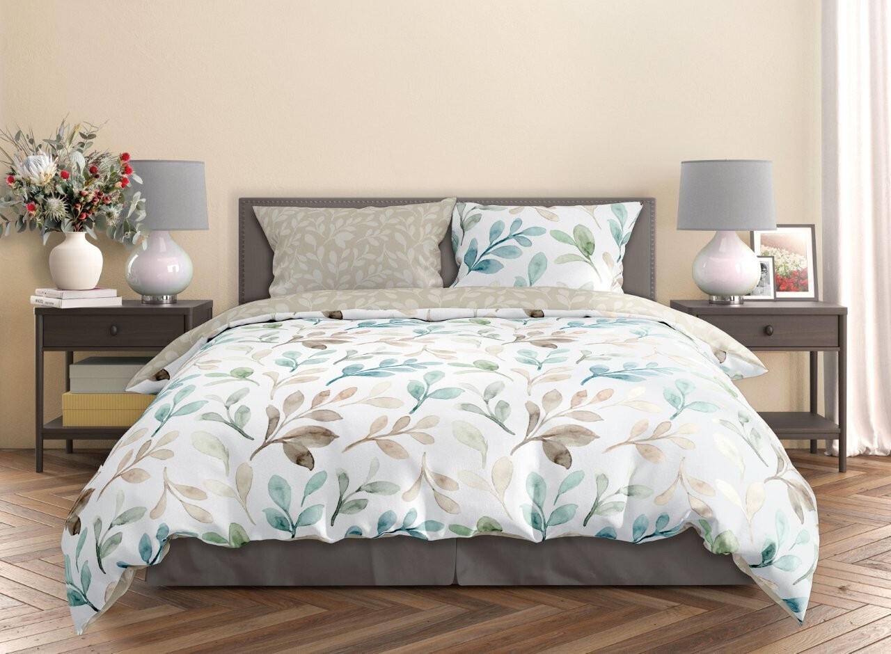 FARO Bavlněné saténové povlečení 140x200 + 70x90 cm - Milagro Verde 018