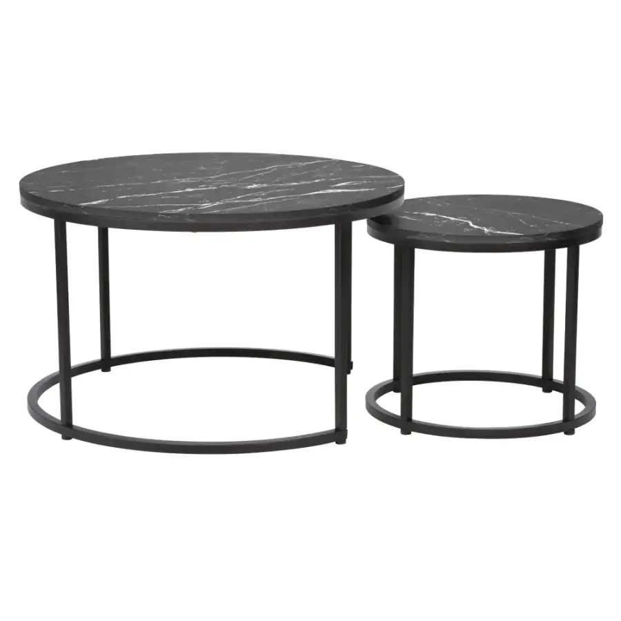 Tempo Kondela Set konferenčních stolků CIRKO - tmavě šedá/černá