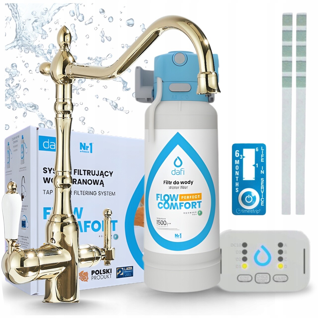 Filtr Na Vodu Pod Dřez Dafi Flow Control A Kohoutek Na Vodní Filtr Retro Zlatý