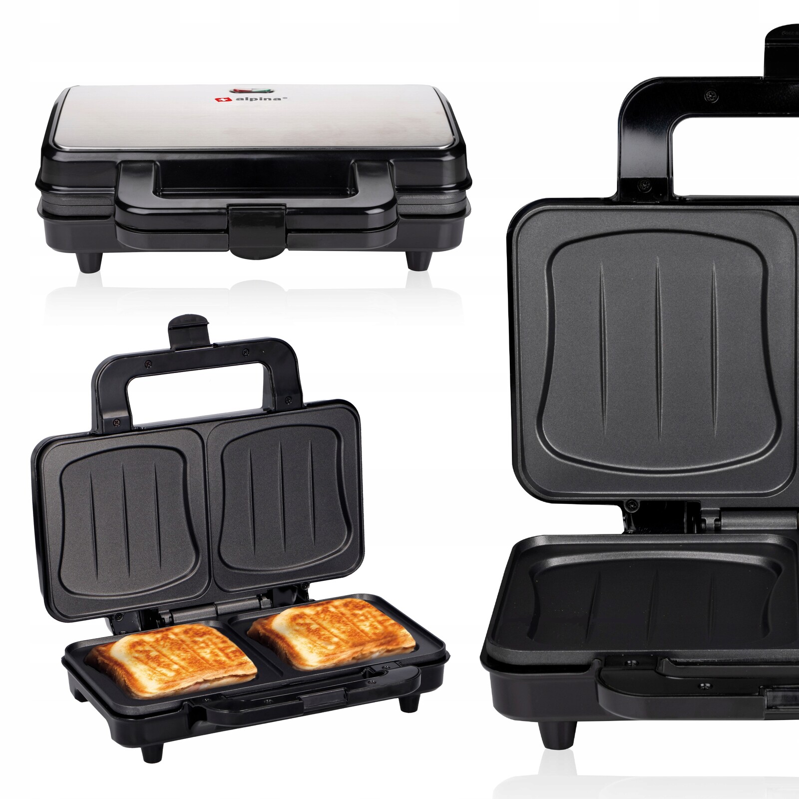 Sendvičovač Toustovač XXL 900W Desek Mušle Nerezová Ocel Nepřilnavý