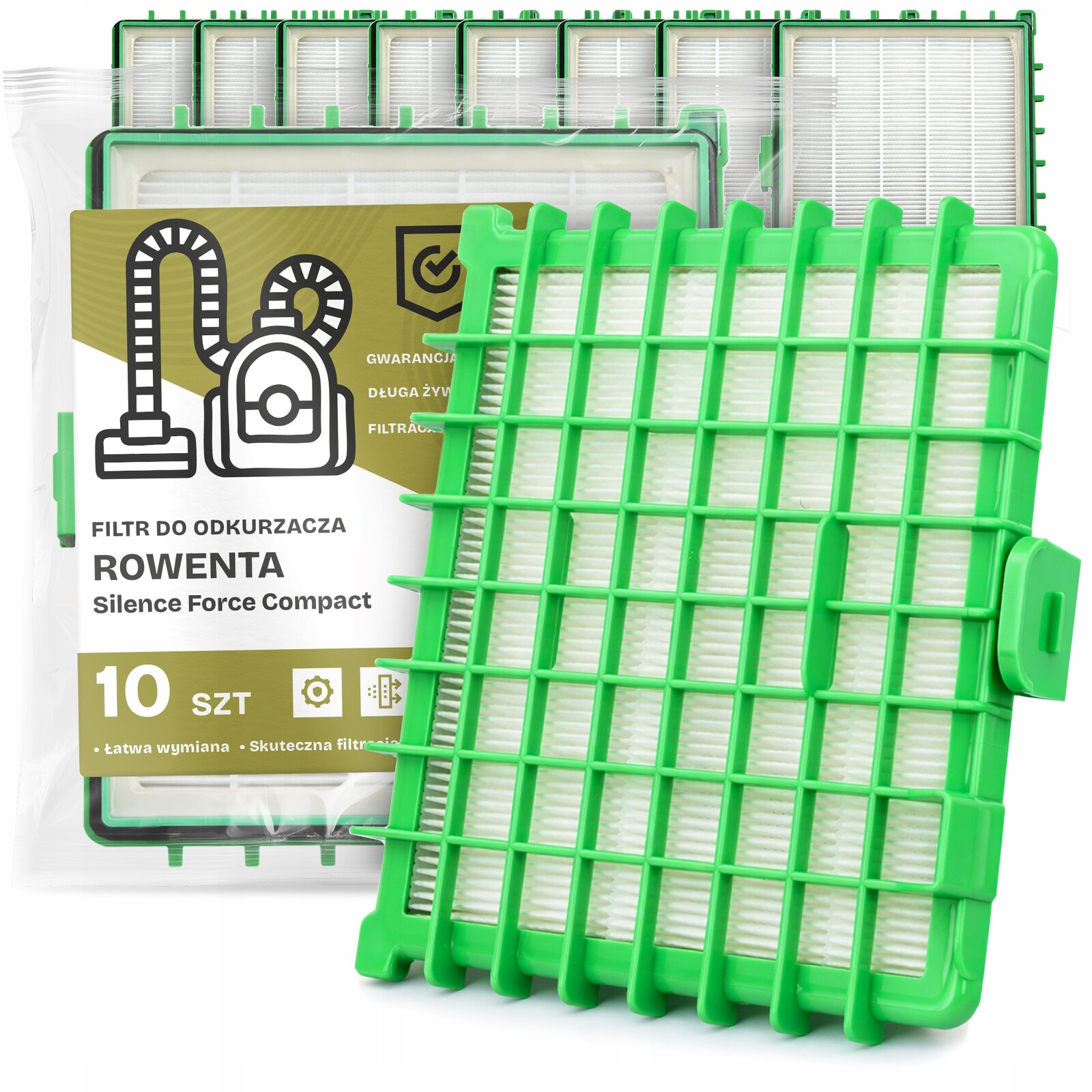 10 x Vzduchový Filtr Pro Vysavač Rowenta Silence Force Compact Hepa H Em-w