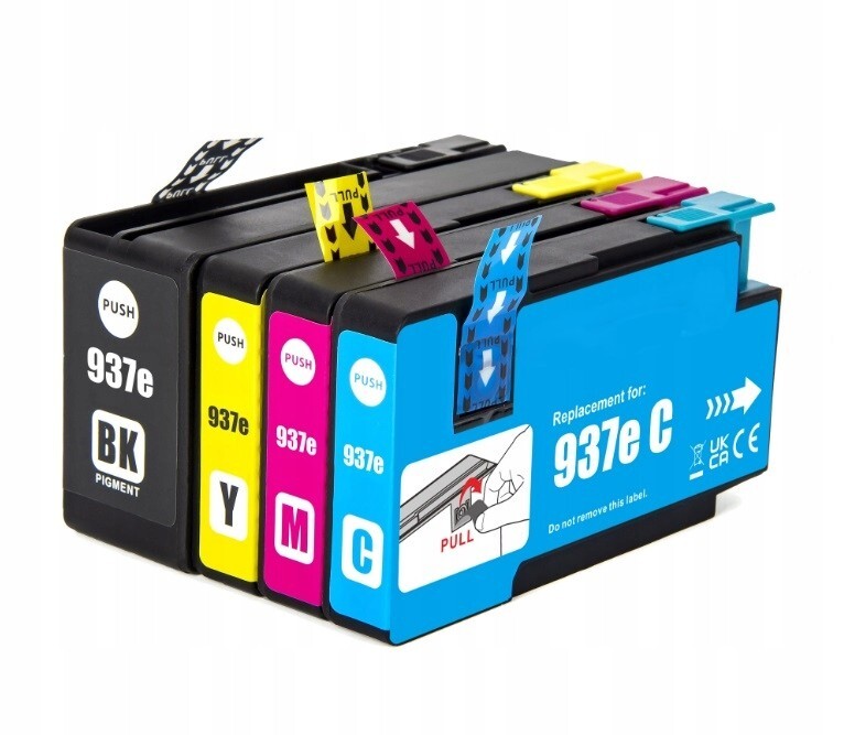 4x Inkousty pro Hp 937e barvy a černá 9110b 9120b 9130b 9720e 9730e
