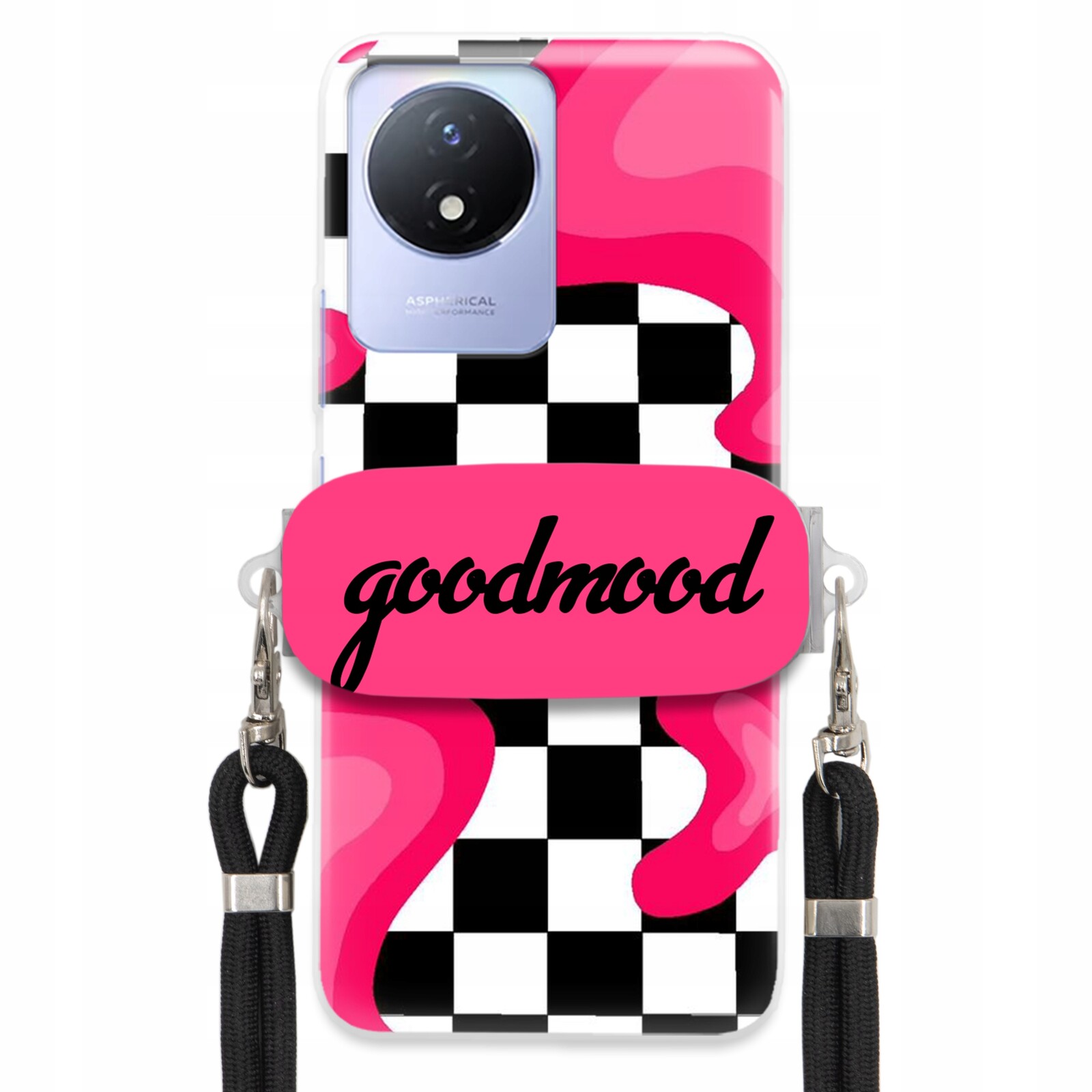 pouzdro na Vivo Y02 Set Case Držák Na Vodítko Černý Pro Teenagery Splash