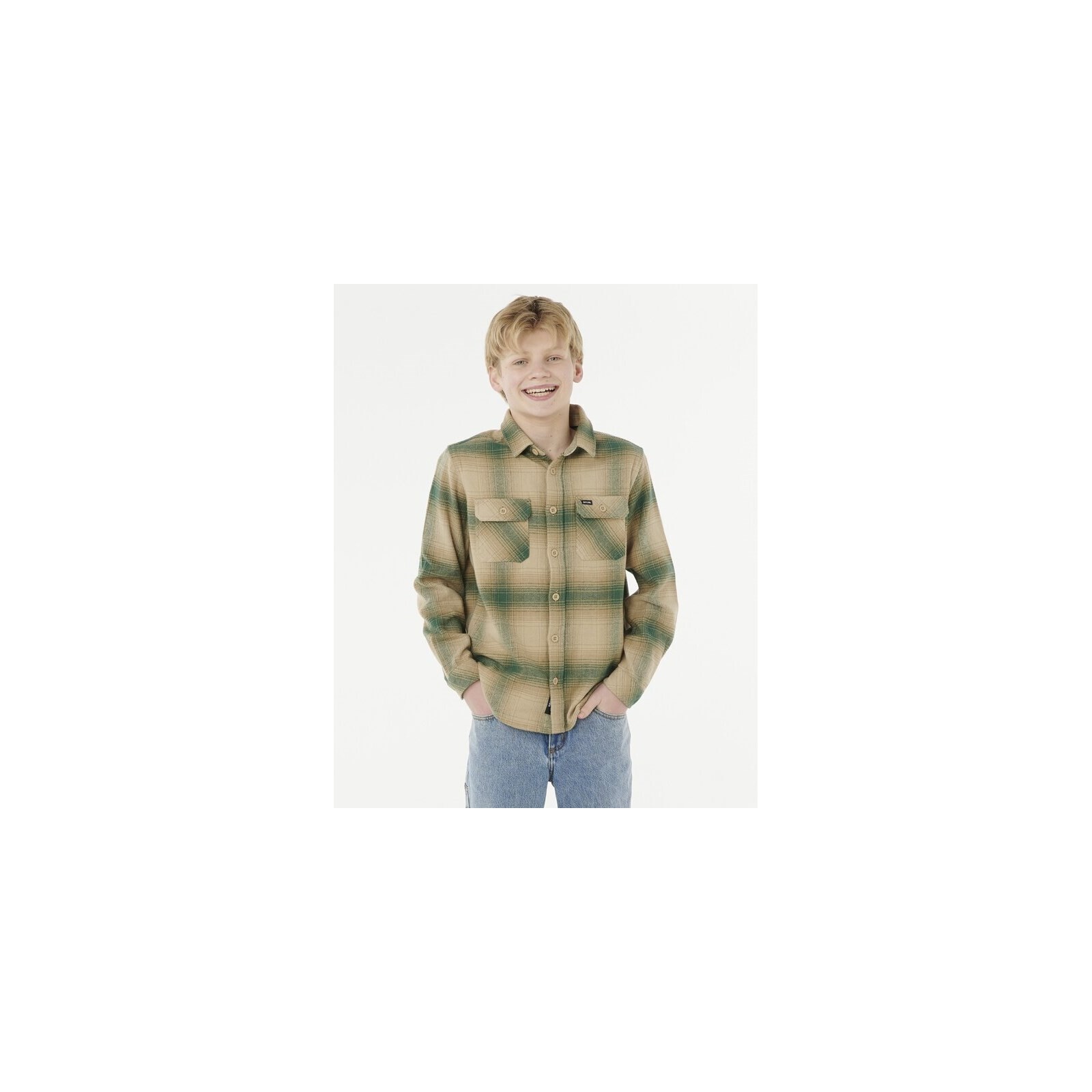 košile RIP CURL - Count Flannel Shirt -Boy Khaki Rock (2372)