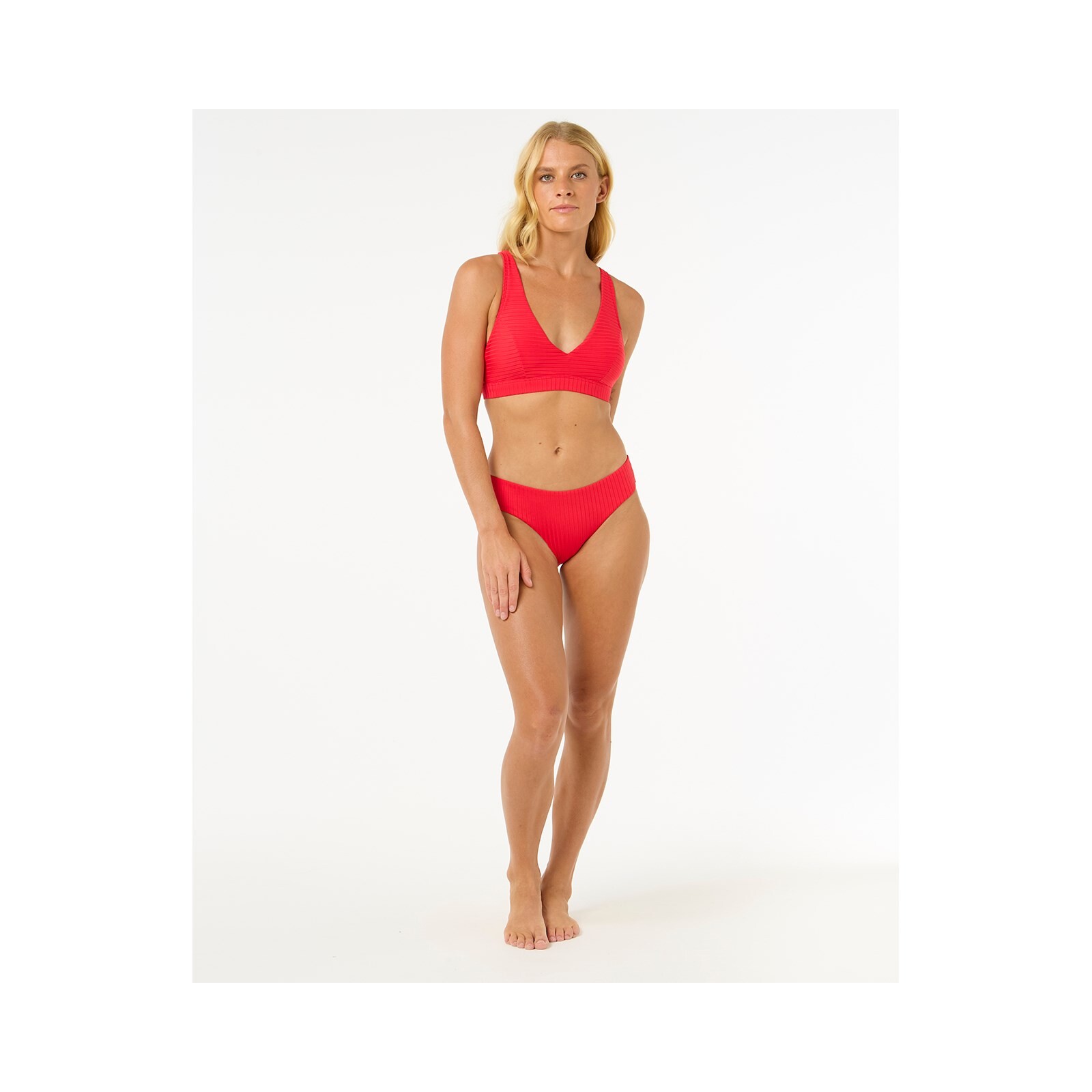 horní díl RIP CURL - Premium Surf D-Dd Deep V Hibiscus Red (619)