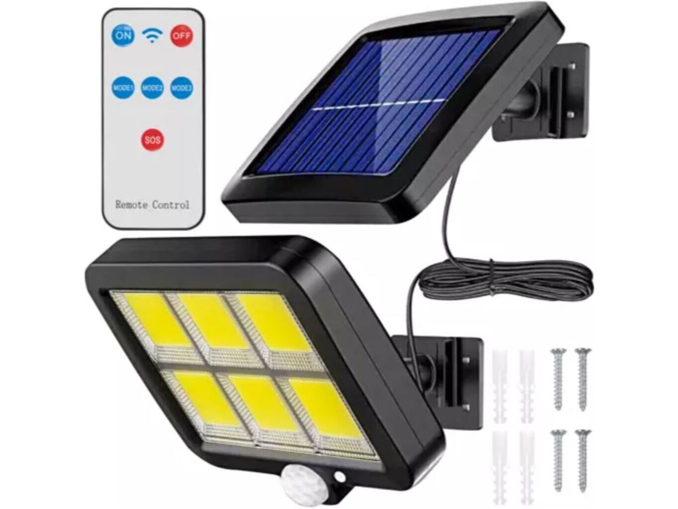 Izoxis Solární venkovní 120 LED COB osvětlení s ovladačem