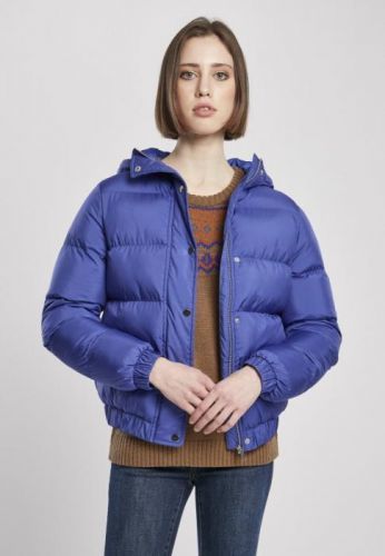 Ladies Hooded Puffer Jacket - bluepurple L
