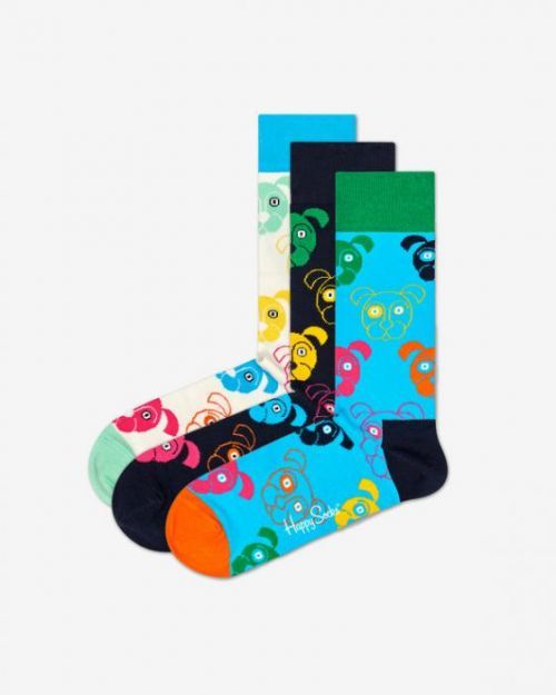 Happy Socks Dog Gift Box Ponožky 3 páry Vícebarevná