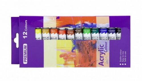 Akrylové barvy - sada 12 barev po 12 ml - PK54-1