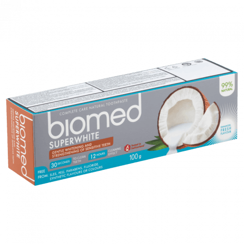 BIOMED Superwhite s kokosovým olejem bělicí zubní pasta na citlivé zuby 100 g