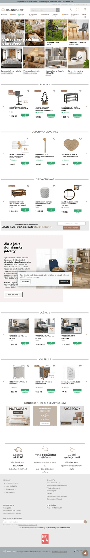 Vzled internetové stránky obchodu SCANDIshop