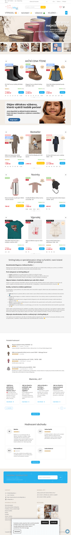 Vzled internetové stránky obchodu Smiling-baby.cz