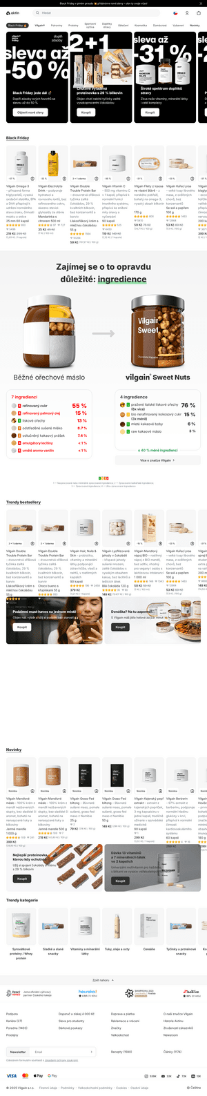 Vzled internetové stránky obchodu Aktin.cz