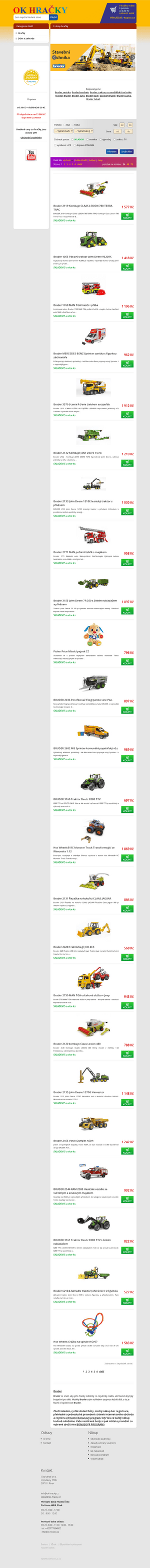 Vzled internetové stránky obchodu OK-Hračky.cz