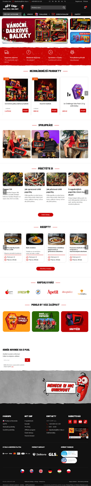 Vzled internetové stránky obchodu Hot-chip