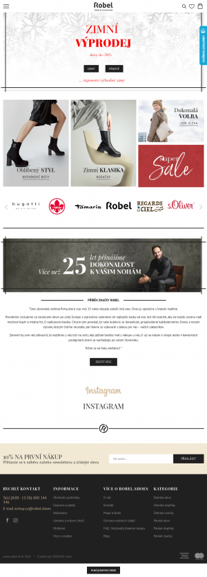 Vzled internetové stránky obchodu Robel Shoes