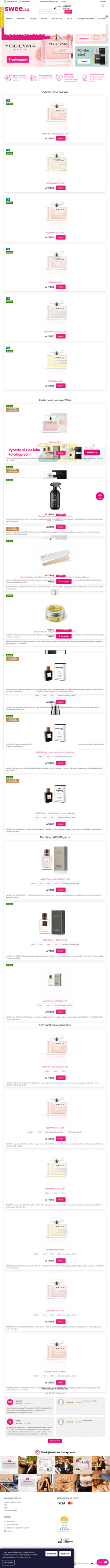 Vzled internetové stránky obchodu Swee.cz