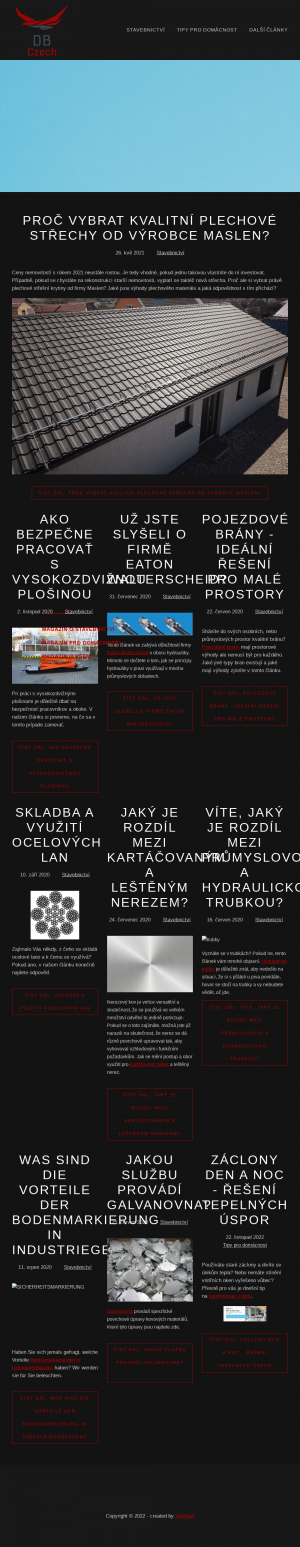 Vzled internetové stránky obchodu denbravenczech.cz – Den Braven Praha