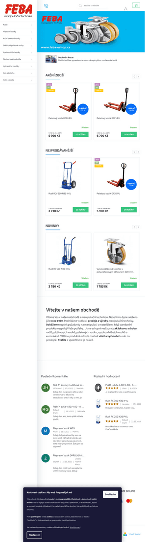 Vzled internetové stránky obchodu Feba e-shop