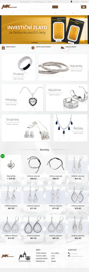 Vzled internetové stránky obchodu Šperky Aurum