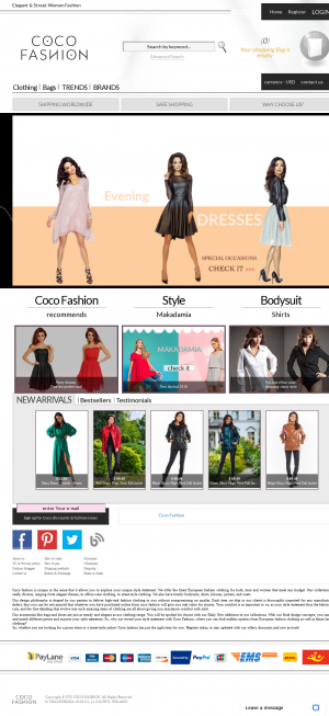 Vzled internetové stránky obchodu Coco-Fashion