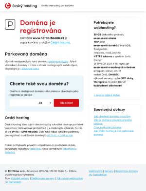 Vzled internetové stránky obchodu NetObchodak.cz