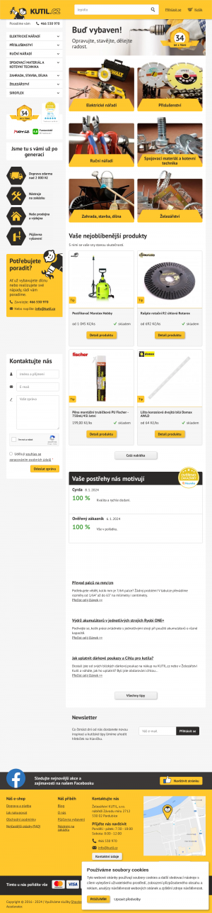 Vzled internetové stránky obchodu Kutil.cz