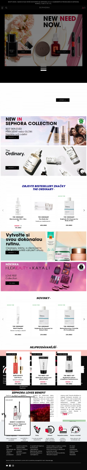Vzled internetové stránky obchodu Sephora.cz