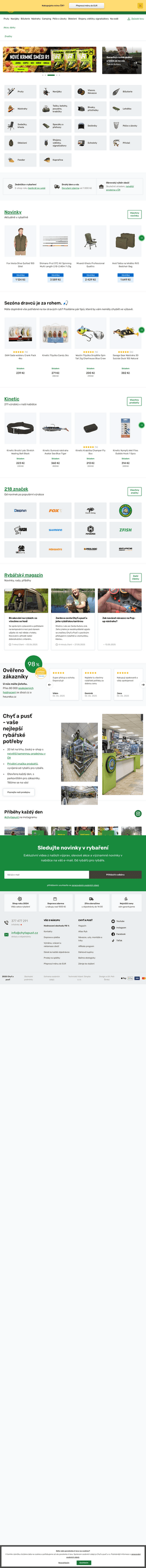 Vzled internetové stránky obchodu Chyť a pusť